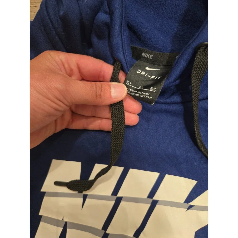 Nike Sportswear Club Fleece Hoodie Mens XLT Blue Pullover Sweatshirt Logo Swoosh
